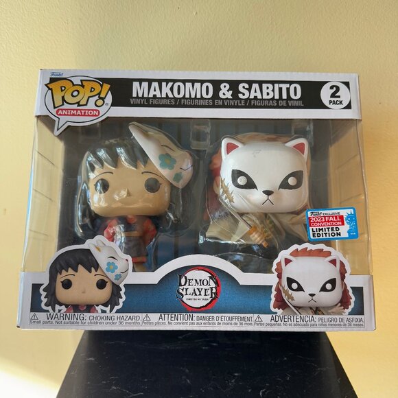 Demon Slayer Makomo & Sabito 2-pack Funko Pop NYCC 2023 Limited Edition - Picture 1 of 5